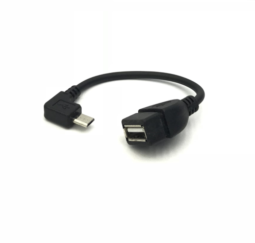 Micro USB M Right Angle to USB 2.0 AF OTG Cable